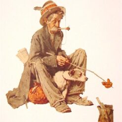 High - Quality Hand - Painted Replica from Dafen Village - Inspired by Norman Rockwell's 'Hobo and Dog' for Home Decor and Art Lovers