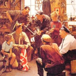 High - Quality Replica of "Homecoming Marine" Inspired by Rockwell's Timeless Work - Dafen Village - Made 1945 - Themed Oil Painting