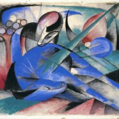 High-quality 'Horse Asleep' Cubist Inspired Oil Painting by Franz Marc - Direct from Dafen Village Studios for Art Aficionados