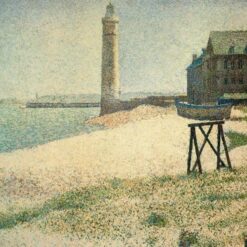 Custom-Made Oil on Canvas Painting Inspired by Georges Seurat's 'Hospice and Lighthouse, Honfleur' (L'Hospice et le phare de Honfleur) - Unique Creations Tailored to Your Taste by Dafen Village Studios