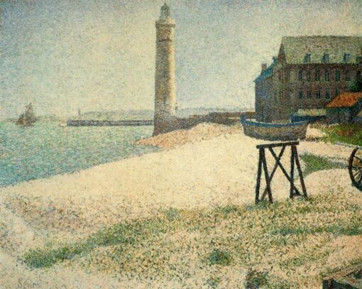 Custom-Made Oil on Canvas Painting Inspired by Georges Seurat’s ‘Hospice and Lighthouse, Honfleur’ (L’Hospice et le phare de Honfleur) – Unique Creations Tailored to Your Taste by Dafen Village Studios