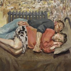 Exquisite Replica of Lucian Freud's 1992 'Ib and her Husband' - Expressionist Genre Oil Painting from Dafen Village