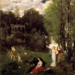 Museum - Quality Reproduction of “Ideal Spring Landscape” INSPIRED BY Arnold Böcklin’s Iconic Symbolist Masterpiece
