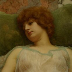 Custom - made Oil Painting of 'Idle Moments' in the Vein of John William Godward's 1895 Neoclassical Style, Created in Dafen Village for Home Decorators Craving a Unique Neoclassical Accent for Their Study or Office Spaces
