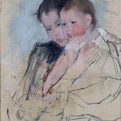 Charming Mary Cassatt's 'Baby on Mother’s Arm' (c.1891) Oil Painting Replica - Capturing the Essence of Impressionist Intimacy
