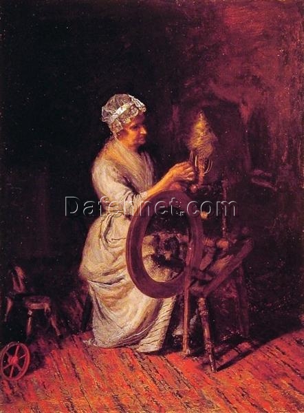 Authentic-Looking Realist Genre Painting “In Grandmothers Time” (1876) by Thomas Eakins – Dafen Village Creation, Oil Painting for Home and Office Spaces, Adored by Art Aficionados and Those Who Appreciate Historical Domestic Scenes