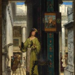 Custom-Made Oil on Canvas Inspired by Sir Lawrence Alma-Tadema's 'In the Temple' (1871) - Tailored to Your Vision by Dafen Village Studios for Discerning Art Collectors