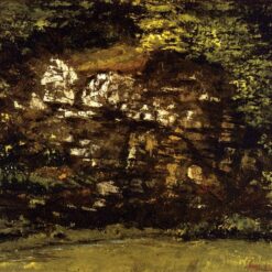 Charming c.1860 Gustave Courbet 'In the Woods' Realist Oil on Canvas Landscape - 38.1x46.4 cm, Inspired by Private Collection Treasure, Ideal for Art Aficionados and Nature Lovers
