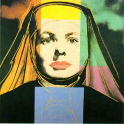 Exquisite Handmade Oil Painting Replica of Andy Warhol's 1983 Pop Art 'Ingrid Bergman as the Nun' Portrait for Art Aficionados and Movie Buffs