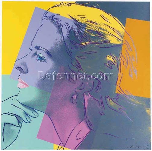 Exquisite Hand – Painted Oil Painting Inspired by Andy Warhol’s 1983 ‘Ingrid Bergman (as Herself)’ – For Discerning Art Aficionados and Those Who Love Celebrity – Themed Art from Dafen Village