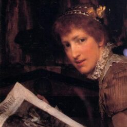Inspired by Sir Lawrence Alma - Tadema's 'Interrupted' (1880) - Romantic Portrait Oil Painting, Exquisite Reproduction by Dafen's Artisans
