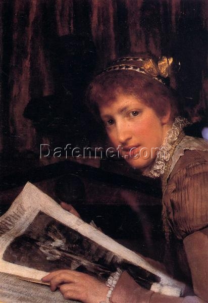 Inspired by Sir Lawrence Alma – Tadema’s ‘Interrupted’ (1880) – Romantic Portrait Oil Painting, Exquisite Reproduction by Dafen’s Artisans