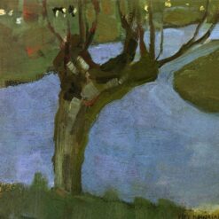 Exquisite Hand - Painted Replica of Piet Mondrian's "Irrigation Ditch with Mature Willow" Inspired by Early 1900s Impressionist Landscape for Art Aficionados in [City Name]