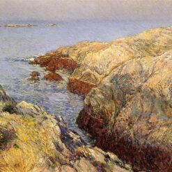 Hand - painted Replica of Childe Hassam's "Isle of Shoals" (1912) - Exquisite Impressionist Landscape Oil Painting on Canvas from Dafen Village for Art Enthusiasts Seeking Coastal Beauty and Historic Artwork