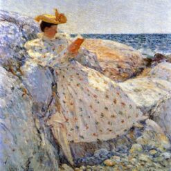 Hand-Painted Replica of Childe Hassam's "Isle of Shoals" - Captivating Impressionist Genre Oil Painting on Canvas from Dafen Village, Ideal for Art Aficionados and Coastal Art Enthusiasts