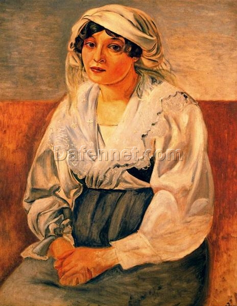 Custom – Sized “Italian Girl” Inspired by Andre Derain’s Neoclassical Masterpiece, Handmade in Dafen Village