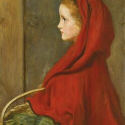 Authentic - Looking Reproduction of John Everett Millais' "Red Riding Hood" (1864) - Oil Painting from Dafen Village Celebrating Romanticism and the Allure of Fairy Tales, Coveted by Art Collectors Searching on Google