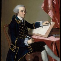Large Format Hand-Painted Oil Canvas Replica of John Hancock INSPIRED BY John Singleton Copley’s 1765 Neoclassical Masterpiece