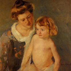 Stunning Reproduction of Mary Cassatt's 'Jules Standing by His Mother' (c.1901) - A Glimpse into Impressionist Maternal Affection