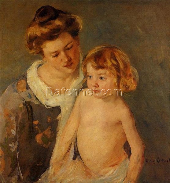Stunning Reproduction of Mary Cassatt’s ‘Jules Standing by His Mother’ (c.1901) – A Glimpse into Impressionist Maternal Affection