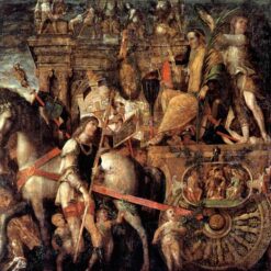Authentic - Looking Reproduction Inspired by Mantegna's 'Julius Caesar on a triumphal car' (1490 - 1506) - Handmade High Renaissance History Oil Painting on Canvas by Dafen Village Artisans