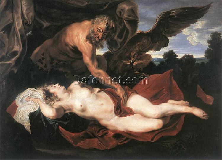 Large – Format Mythological Baroque Painting: Jupiter and Antiope INSPIRED BY Anthony van Dyck