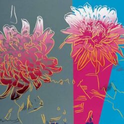 Dafen Village Masterpiece: Handmade Oil Painting Inspired by Andy Warhol's 1983 Pop Art 'Kiku' for Flower Art Aficionados