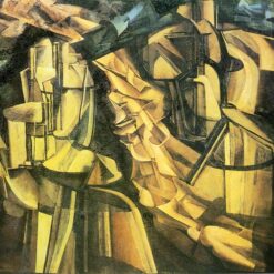 High - Quality Replica of Marcel Duchamp's 1912 'King and Queen surrounded by swift nudes' - Cubist & Futurist Figurative Oil Painting on Canvas by Dafen Village Studio