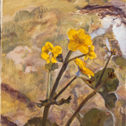 Exquisite Dafen Village Creation: 'Kingcups Souvenir of Glen Artney' Inspired by Lucian Freud (1967) - Contemporary Realism Landscape Oil Painting