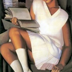 Lempicka-Inspired "Kizette in Pink" – Hand-Painted Art Deco Portrait for Luxury Home & Elegant Wall Décor | DaFen Village Studio