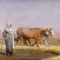 Exquisite 'Treading out the Grain in Egypt' INSPIRED BY Jean-Leon Gerome - Hand-painted Oil on Panel from Dafen Village Studio for Collectors of Orientalism Genre Paintings