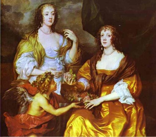 Replica Oil Portrait of Lady Elizabeth Thimbleby and Dorothy, Viscountess Andover INSPIRED BY Anthony van Dyck
