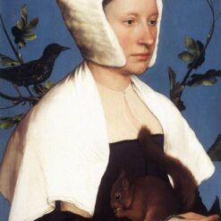 Uniquely Alluring 'Lady with a Squirrel and a Starling' - Style Portrait Oil Painting Inspired by Hans Holbein the Younger, Professionally Painted in Dafen Village, Ideal for Statement Home Decor