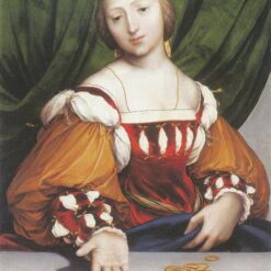 Enchanting 'Lais Corinthiaca' Inspired Portrait Oil Painting - Hand - painted in Dafen Village Studio, Emulating Hans Holbein the Younger's 1526 Northern Renaissance Style