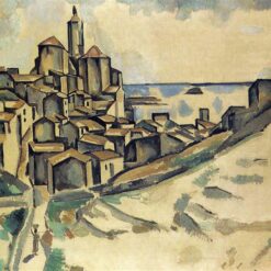Exquisite Hand-Painted Oil Painting Inspired by Andre Derain's c.1913 'Landscape at Cadaques' - A Blend of Cubism and Post-Impressionism from Dafen Village Studio for Art Aficionados
