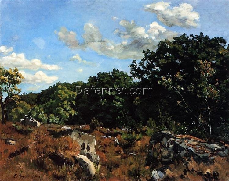 Custom-Sized Impressionist Landscape “Landscape at Chailly” Inspired by Frederic Bazille’s 1865 Masterpiece – Handmade in Dafen Village