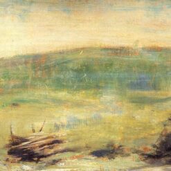 Exquisitely Hand-Painted Oil on Wood Replica of Georges Seurat's 'Landscape at Saint-Ouen' - A Delightful Post-Impressionist Gem by Dafen Village Artists for Art Aficionados and Landscape Lovers