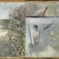 High-Resolution Print Inspired by Georges Seurat's 'Landscape with "sinners" Puvis de Chava' (Paysage avec le "Pauvre Pêcheur" de Puvis de Chavannes) - An Affordable Way to Adorn Your Space with Post-Impressionist Landscape Art from Dafen Village