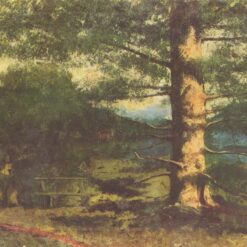 Enchanting Gustave Courbet's 'Landscape with Tree' Realist Oil on Canvas - c.1868 Masterpiece for Nature Lovers