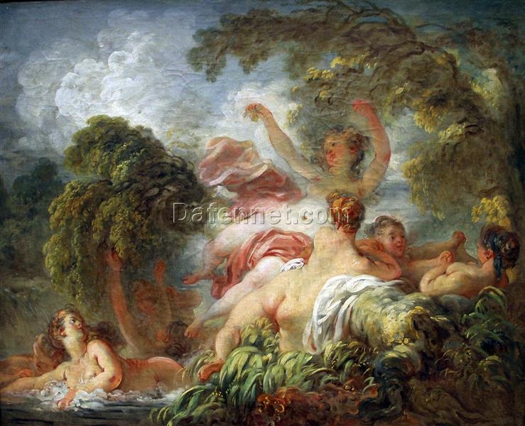 Dafen Village Heritage “The Bathers” Inspired Rococo Oil Art