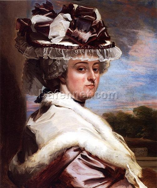 Exquisite Hand-Painted Replica of Latitia F. Balfour INSPIRED BY John Singleton Copley’s 1782 Neoclassical Portrait from Private Collection