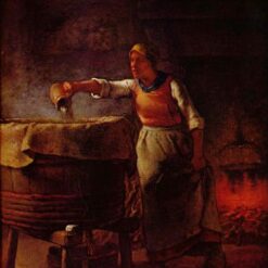 Hand-Painted Realist Genre Painting "Laundress" INSPIRED BY Jean-Francois Millet (c.1861) - Skillfully Created by Dafen Village Artisans for Art Lovers