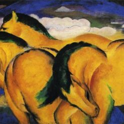 High-quality 'Little Yellow Horses' Inspired Oil Painting by Franz Marc - Direct from Dafen Village Studios for Art Connoisseurs