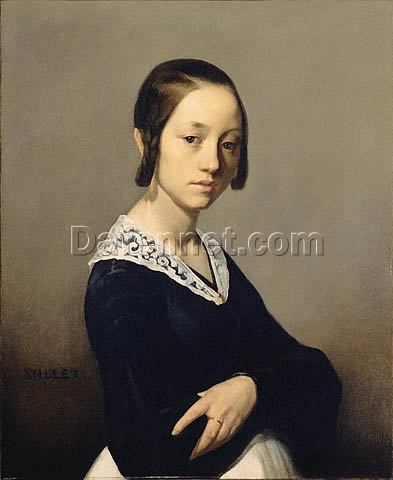 Custom – Sized Realist Portrait of Louise – Antoinette Feuardent Inspired by Jean – Francois Millet’s 1841 Masterpiece – Handmade in Dafen Village to Suit Your Space