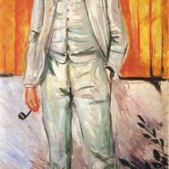 Custom Oil Painting Inspired by Edvard Munch’s Ludvig Karsten – Hand-Painted Portrait Reproduction from DaFen Village Studio | Expressionist Fine Art for Home, Office, and Gallery Décor