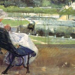 Authentic-looking Replica of Mary Cassatt's 'Lydia Sitting on a Porch, Crocheting' - Impressionist Portrait Oil Painting Handmade in Dafen Village