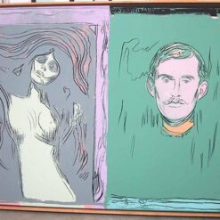 Exquisite Hand - Painted Oil Art Inspired by Andy Warhol's 1984 'Madonna And Self - Portrait With Skeleton's Arm (after Munch)' Pop Art Portrait - Perfect for Private Art Collections and Those Seeking Distinctive Art from Dafen Village