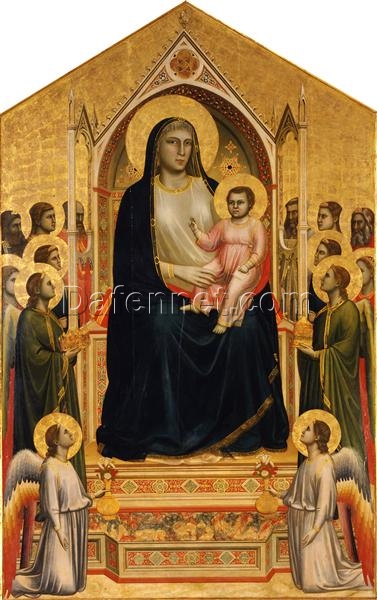 Madonna in Maestà” Inspired by Giotto – Proto Renaissance Religious Painting on Panel