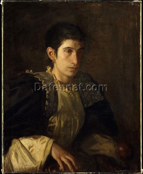 Hand-Painted Replica of Thomas Eakins’ “Signora Gomez d’Arza” (1902) – Exquisite Realist Portrait Oil Painting on Canvas from Dafen Village, Ideal for Art Lovers and Portrait Connoisseurs