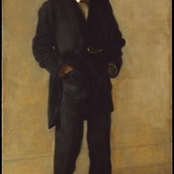 Hand-Painted Replica of Thomas Eakins' "The Thinker (Portrait of Louis Kenton)" (1900) - Captivating Realist Portrait Oil Painting on Canvas from Dafen Village, Ideal for Art Lovers and Those Interested in Intellectual Portraits